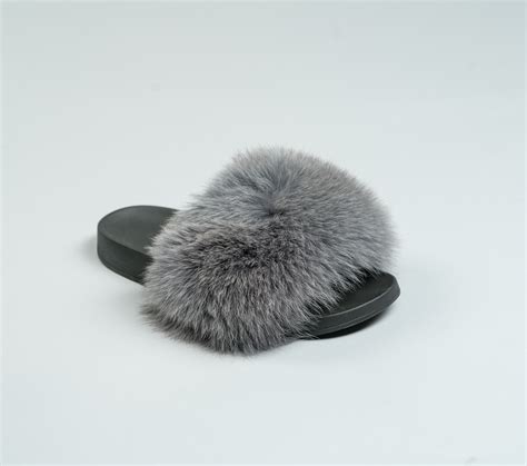 fox fur slides fendi|Slides .